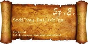 Szávay Emiliána névjegykártya